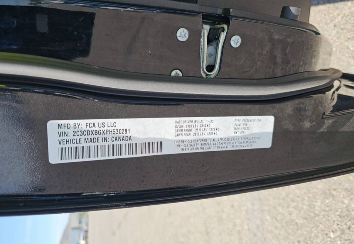 Dodge Charger Sxt 2023 Black 3.6L vin: 2C3CDXBGXPH530281 - 2C3CDXBGXPH530281