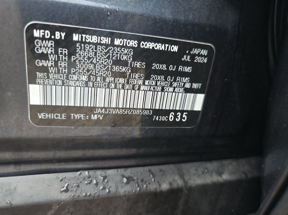 Mitsubishi Outlander Se 2024 Gray 2.5L 4 vin: JA4J3VA85RZ085983 - JA4J3VA85RZ085983